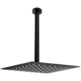Fause Ankastre Borulu Kare Slim Metal 25x25 cm Tavandan Siyah Duş Başlığı
