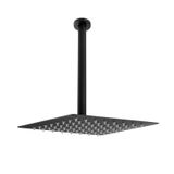 Fause Ankastre Borulu Kare Slim Metal 30x30 cm Tavandan Siyah Duş Başlığı