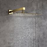 Fause Ankastre Duş Başlığı Borulu Kare Slim Metal 25X25 cm Altın - Gri