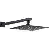 Fause Ankastre Duş Başlığı Borulu Kare Slim Metal 30X30 cm Siyah - Gri