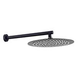 Fause Ankastre Duş Başlığı Borulu Oval Slim Metal Ø25 cm (Mat Siyah)