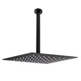 Fause Ankastre Tavandan Duş Başlığı Borulu Kare Slim Metal 40x40 cm (Mat Siyah)