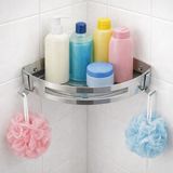 Fause Banyo Köşe Rafı 304 Paslanmaz Çelik Şampuanlık Yapışkanlı veya Vida Dubelli Montaj 23x23 cm KBK100 - 23 x 23 cm
