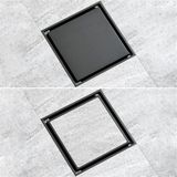 Fause Komple Çelik Seramik Uyumlu Ankastre Yer Süzgeci 10x10 cm KSZ101 (Mat Siyah)