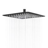 Fause KTD101-B Kare Slim 304 Metal 20x20 Cm Siyah Tepe Duş Başlığı