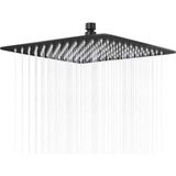 Fause KTD103-B Kare Slim 304 Metal 30x30 cm Siyah Tepe Duş Başlığı