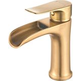 Fause Lavabo Bataryası Şelale Antik Eskitme Fırçalanmış Altın KLB112-BG
