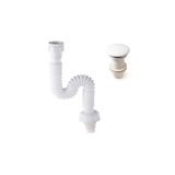 Fause Pop-up Basmalı Beyaz Seramik Başlıklı Lavabo Sifonu KSF103-W