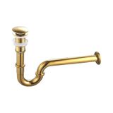 Fause Pop-up Basmalı Paslanmaz Çelik Metal Lavabo Sifonu Gold Ksf101-g Altın