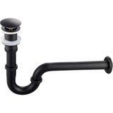 Fause Pop-Up Basmalı Paslanmaz Çelik Metal Lavabo Sifonu Siyah KSF101-B - Mat Siyah - Renk