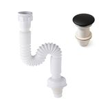 Fause Pop-up Basmalı Seramik Başlıklı Lavabo Sifonu KSF103 (Mat Siyah)