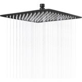 Fause Tepe Duş Başlığı Kare Slim 304 Metal 40x40 cm Siyah