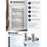 Fause Termorad Alüminyum Havlupan Mat Eloksal 50X70 cm + 2 Adet Vana Krom Set - Mat Eloksal (Alüminyum) - 50 x 70 cm