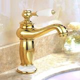 Fause Vintage Altın KLB100-G Rustik Lavabo Bataryası Pirinç Malzeme Aç - Kapa Özelliği