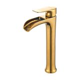 Fause Yüksek Çanak Lavabo Bataryası Şelale Altın Gold Ksl112-g Altın