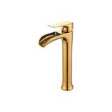 Fause Yüksek Çanak Lavabo Bataryası Şelale Altın Gold Ksl112-g
