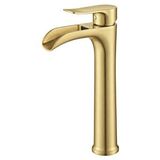 Fause Yüksek Çanak Lavabo Bataryası Şelale Antik Eskitme Ksl112-BG Parlak Bronz