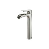 Fause Yüksek Çanak Lavabo Bataryası Şelale Fırçalanmış Nikel KSL112-BR