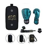 Favela Kick Boks Eldiveni Boks Eldiveni Muay Thai Eldiveni 3'lü Set ve Eldiven Taşıma Çantalı - Turkuaz - 12 oz