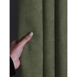 FAVOLLİ Kadife Dokulu Ada Çayı Rengi Pileli Ada Fon Perde - 80 x 270 cm