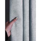 FAVOLLİ Kadife Dokulu Beyaz Renk Pileli Ada Fon Perde - 140 x 250 cm
