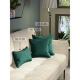 Favolli Kadife Dokulu Deniz Yeşili Kırlent Kılıfı Dream Serisi Punch Için Uygun Gizli FERMUAR50 x 30 cm