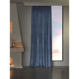 Favolli Kadife Dokulu Derin Mavi Ada Fon Perde Ekstrafor Büzgülü Dream Series - 100 x 270 cm