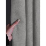 FAVOLLİ Kadife Dokulu Ekru Renk Pileli Ada Fon Perde - 140 x 270 cm