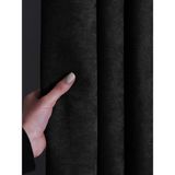 FAVOLLİ Kadife Dokulu Gri Renk Pileli Ada Fon Perde - 120 x 250 cm