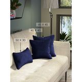 Favolli Kadife Dokulu Karanlık Mavi Kırlent Kılıfı Dream Serisi Punch Için Uygun Gizli FERMUAR50 x 30 cm
