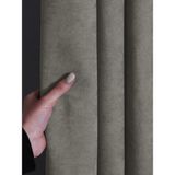 FAVOLLİ Kadife Dokulu Keten Rengi Pileli Ada Fon Perde - 200 x 250 cm