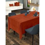 FAVOLLİ Kadife Dokulu Kiremit Rengi Masa Örtüsü - 130 x 170 cm