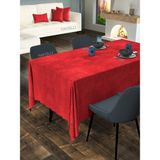 FAVOLLİ Kadife Dokulu Kırmızı Renk Masa Örtüsü - 130 x 170 cm