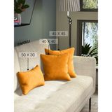 Favolli Kadife Dokulu Mandalina Turuncusu Kırlent Kılıfı Dream Serisi Punch Için Uygun Gizli FERMUAR50 x 30 cm