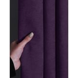 FAVOLLİ Kadife Dokulu Menekşe Moru Pileli Ada Fon Perde - 60 x 260 cm