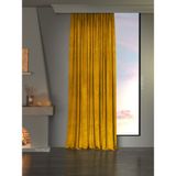 Favolli Kadife Dokulu Safran Rengi Ada Fon Perde Ekstrafor Büzgülü Dream Series - 250 x 250 cm