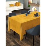 FAVOLLİ Kadife Dokulu Safran Renk Masa Örtüsü - 130 x 170 cm - Kahve