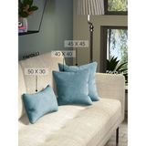 Favolli Kadife Dokulu Sis Mavisi Kırlent Kılıfı Dream Serisi Punch Için Uygun Gizli FERMUAR50 x 30 cm