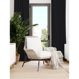 Favolli Kadife Dokulu Siyah Ada Fon Perde Ekstrafor Büzgülü Dream Series - 250 x 270 cm