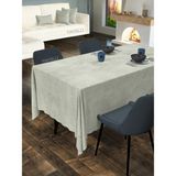 FAVOLLİ Kadife Dokulu Taş Rengi Masa Örtüsü - 150 x 220 cm - Açık Gri