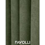 FAVOLLİ Kadife Dokulu Zeytin Yaprağı rengi Pileli Ada Fon Perde