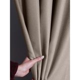 Favolli Taş Rengi Pileli Fon Perde 260 cm Uzunluk 180 cm Genişlik Polyester Kumaş - 180 x 260 cm