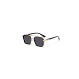 Favon Gold Retro Köşeli Metal Çerçeve İnce Sap Unisex UV400 Vintage Retro Güneş Gözlüğü