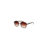 Favon Kahverengi Retro Köşeli Metal Çerçeve İnce Sap Unisex UV400 Vintage Retro Güneş Gözlüğü