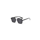 Favon Siyah Retro Köşeli Metal Çerçeve İnce Sap Unisex UV400 Vintage Retro Güneş Gözlüğü