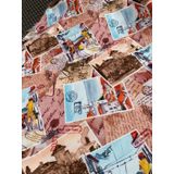 Favor Kumaş kartpostal kolaj desenli dijital baskılı fvr-781