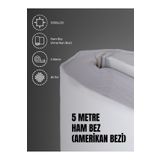 FAVORA %100 Pamuk 46 Tel Amerikan Bezi Ham Bez Punch Kumaş - Beyaz 500x220 cm F2162