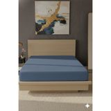 Favora %100 Pamuk Ranforce Premium Tek Kişilik Çarşaf - İndigo - Indigo - 160 x 240