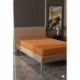 Favora %100 Pamuk Ranforce Premium Tek Kişilik Çarşaf - Turuncu - 160 x 240