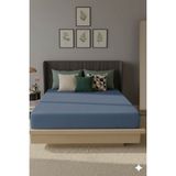 Favora %100 Pamuk Ranforce Premium Tek Kişilik Lastikli Çarşaf - İndigo - Indigo - 100 x 200